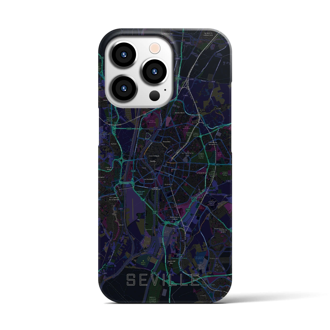 【セビリア(スペイン)】地図柄iPhoneケース(バックカバータイプ)