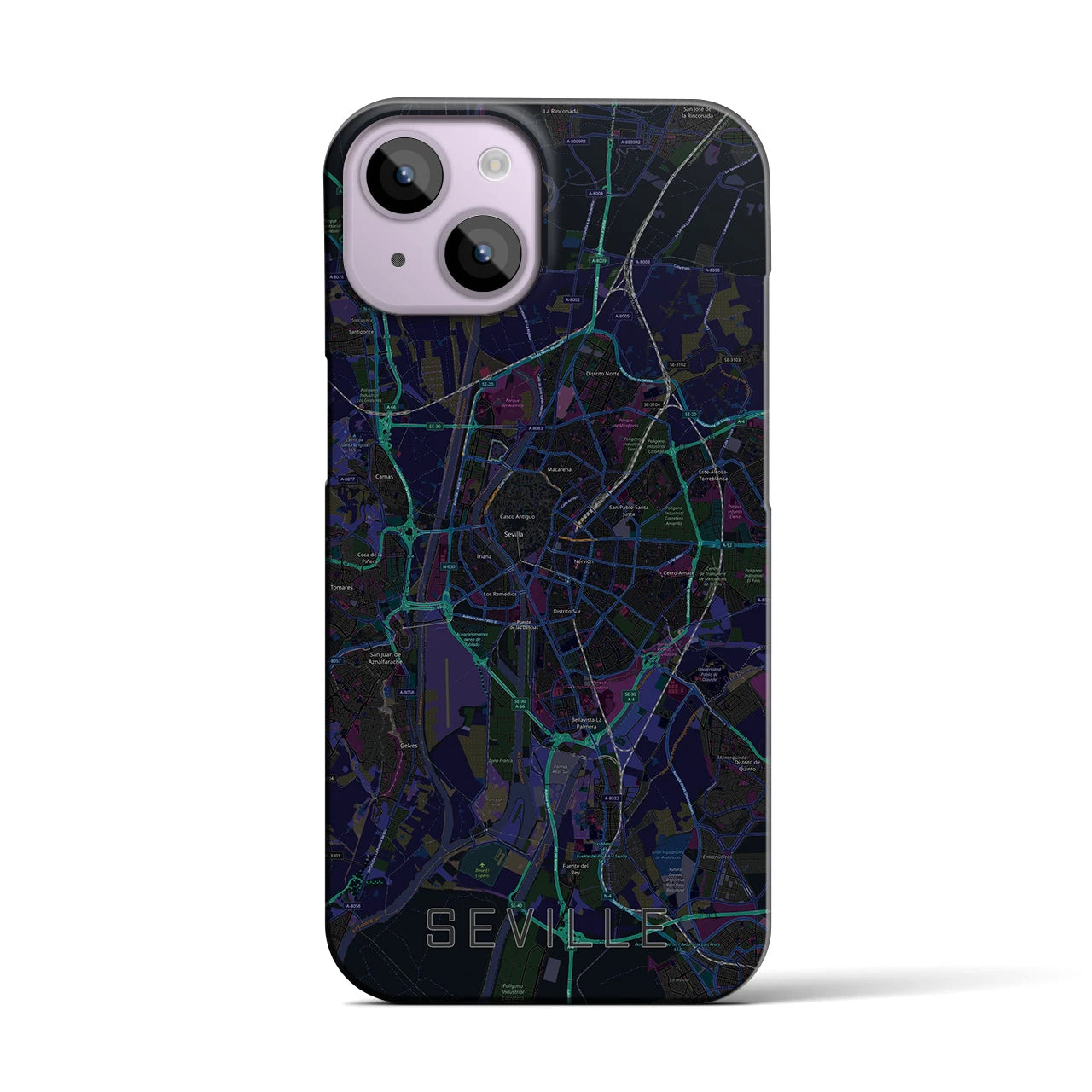 【セビリア(スペイン)】地図柄iPhoneケース(バックカバータイプ)
