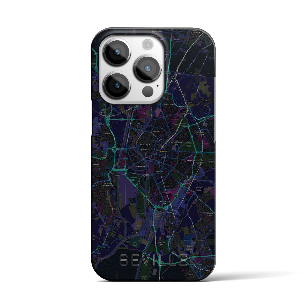 【セビリア(スペイン)】地図柄iPhoneケース(バックカバータイプ)