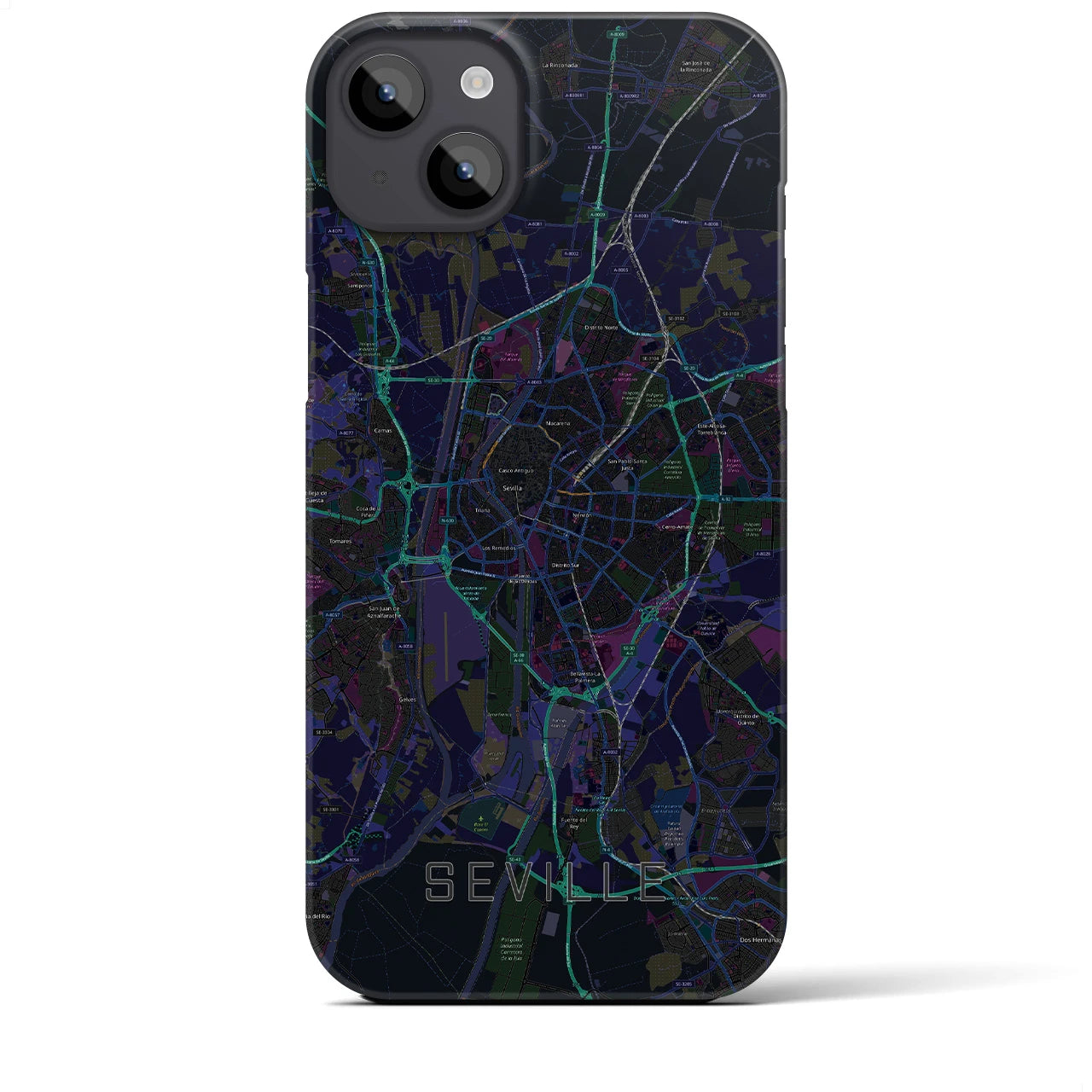 【セビリア(スペイン)】地図柄iPhoneケース(バックカバータイプ)