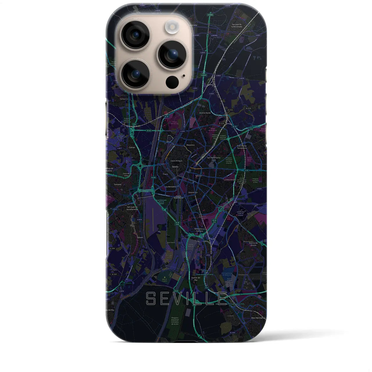 【セビリア(スペイン)】地図柄iPhoneケース(バックカバータイプ)