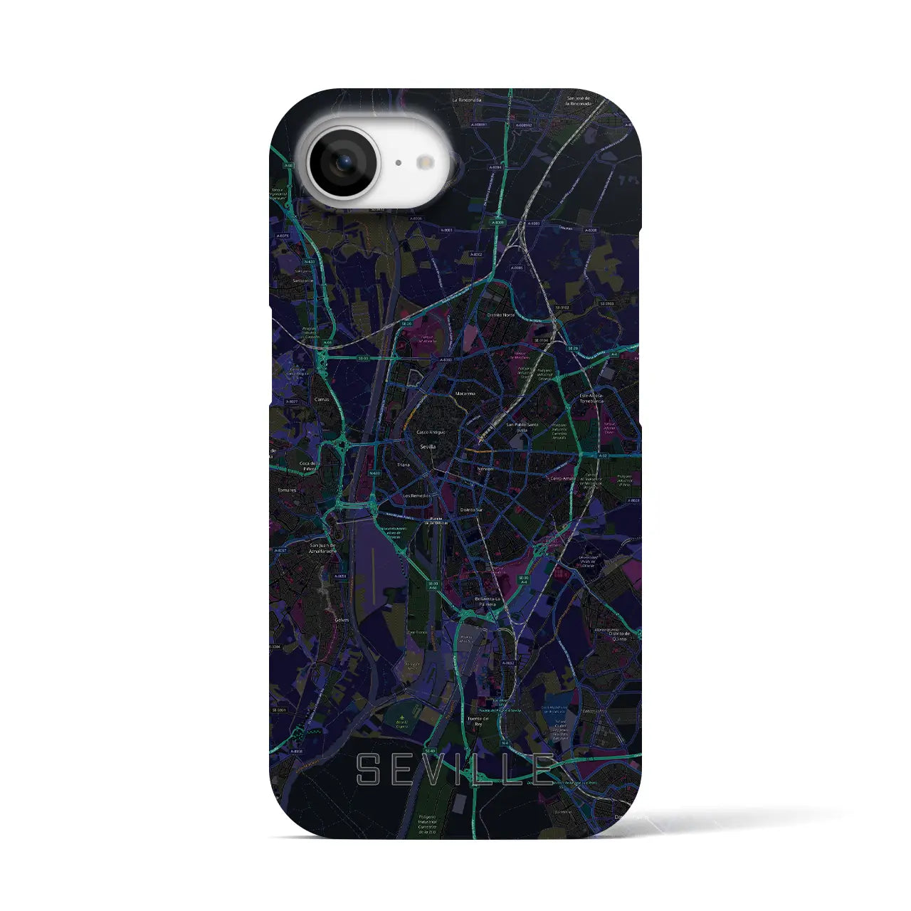 【セビリア(スペイン)】地図柄iPhoneケース(バックカバータイプ)