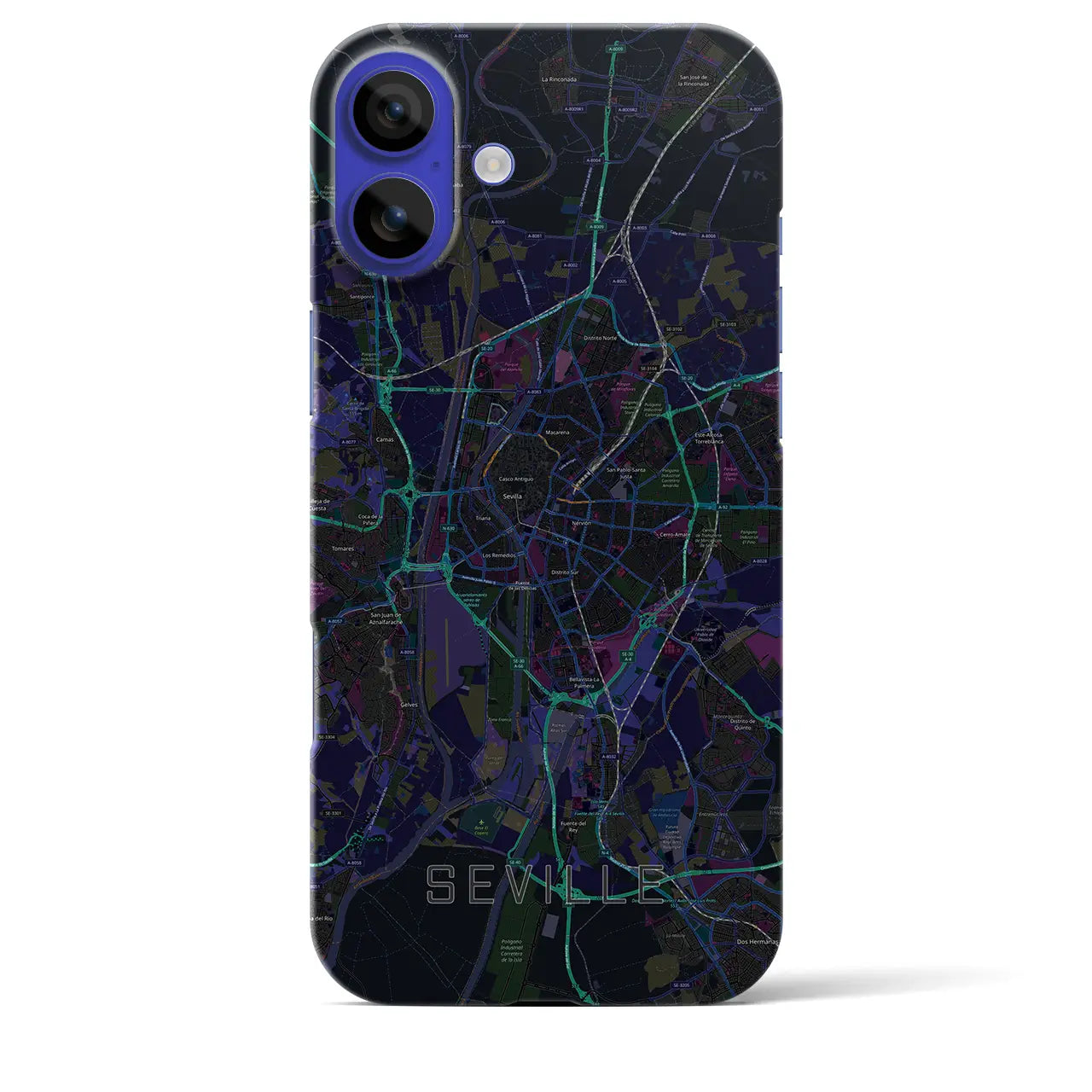 【セビリア(スペイン)】地図柄iPhoneケース(バックカバータイプ)