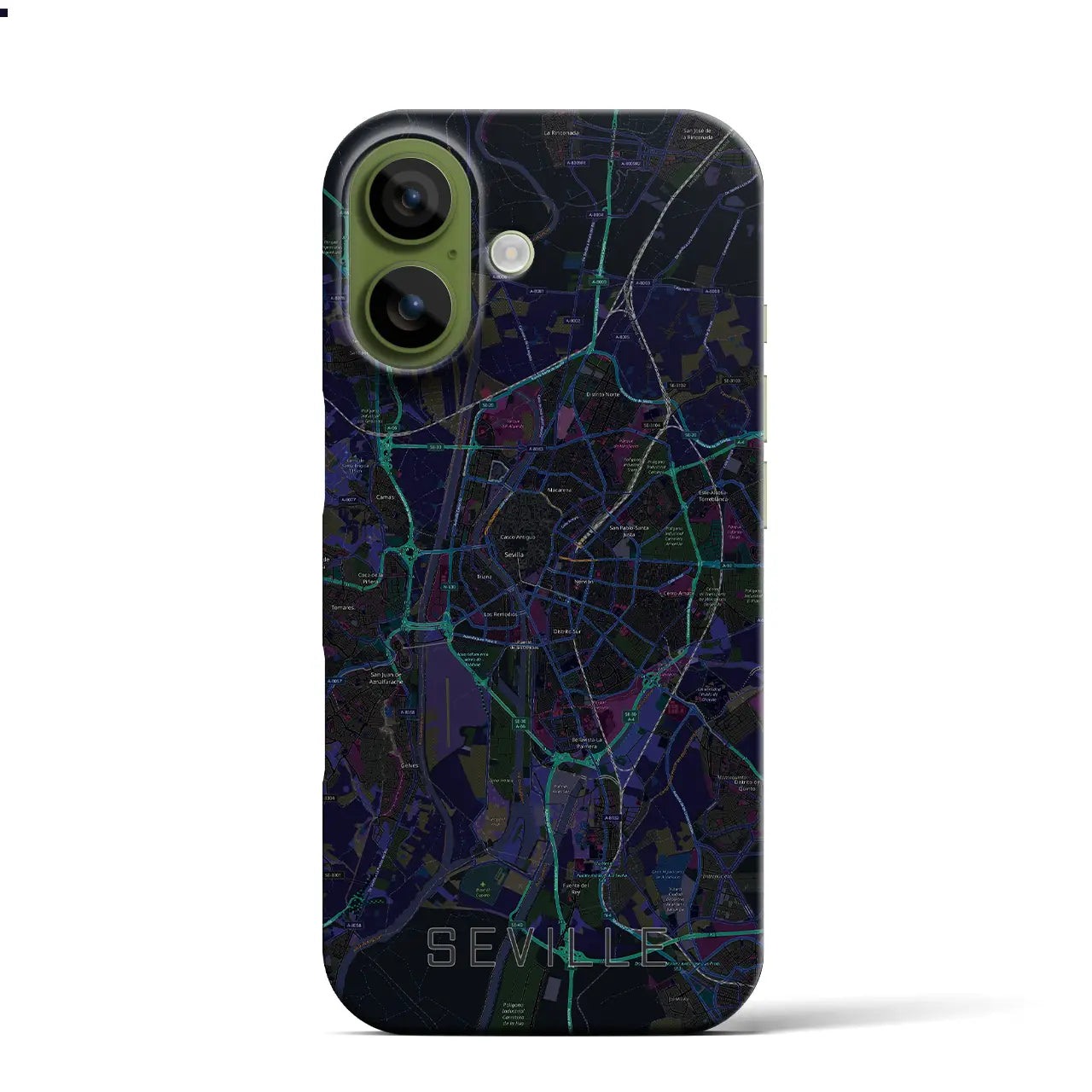 【セビリア(スペイン)】地図柄iPhoneケース(バックカバータイプ)