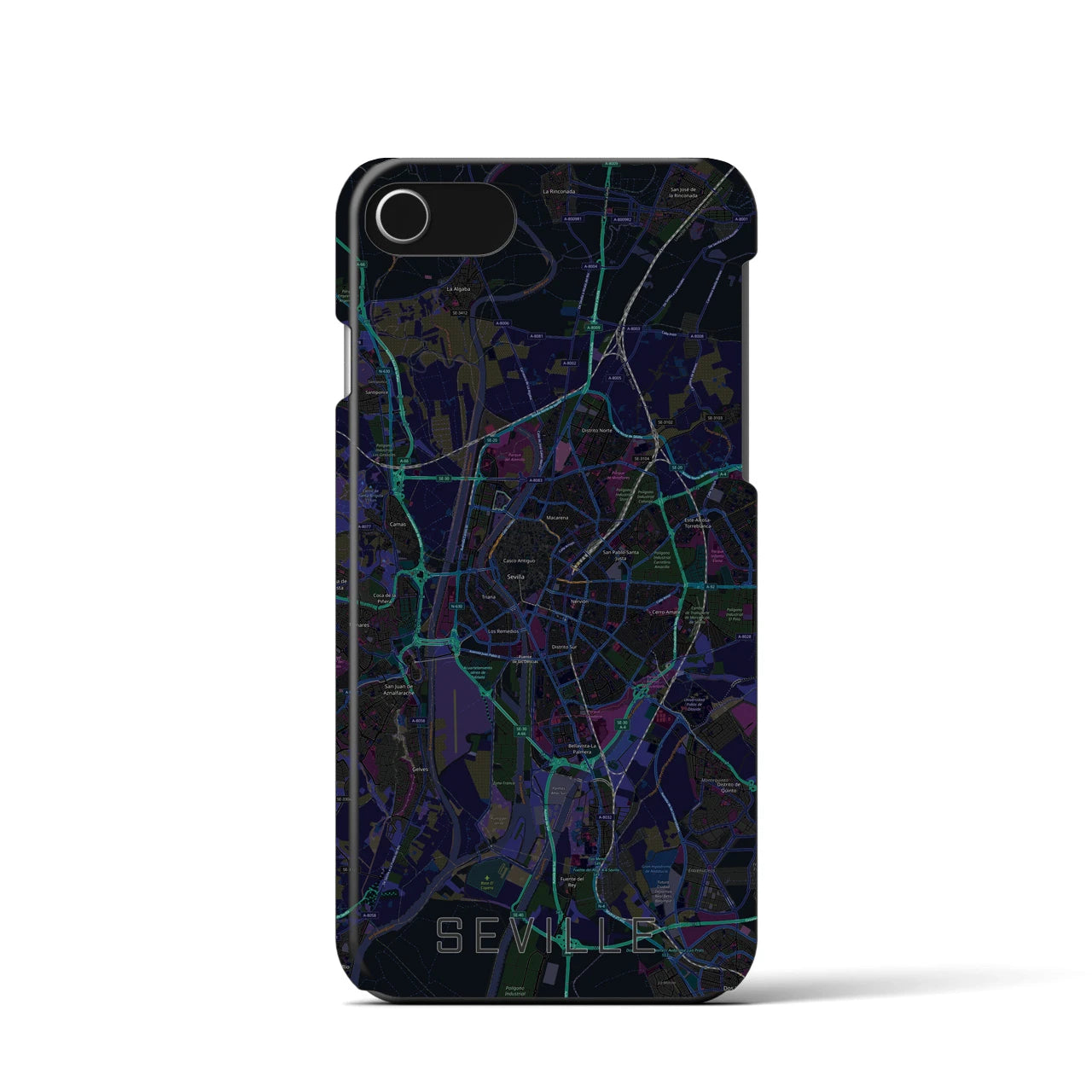 【セビリア(スペイン)】地図柄iPhoneケース(バックカバータイプ)