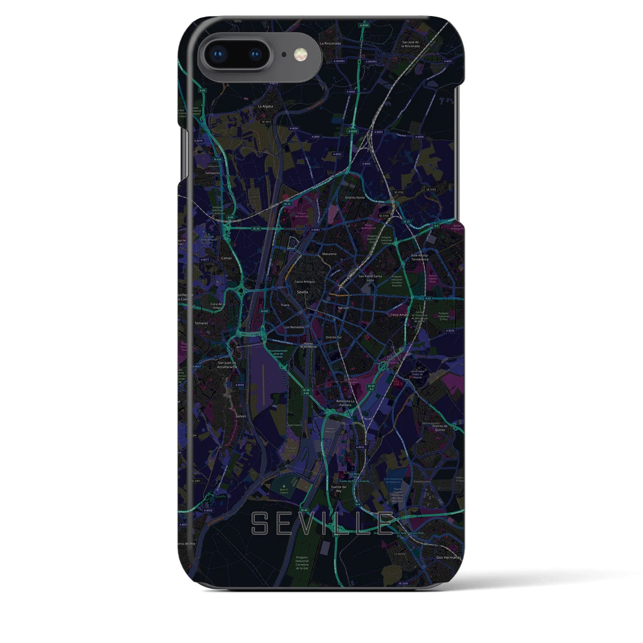 【セビリア(スペイン)】地図柄iPhoneケース(バックカバータイプ)