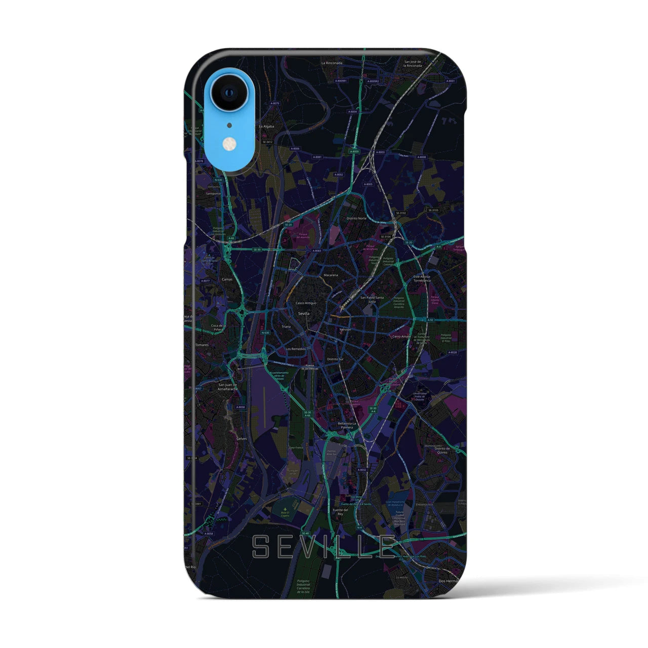 【セビリア(スペイン)】地図柄iPhoneケース(バックカバータイプ)