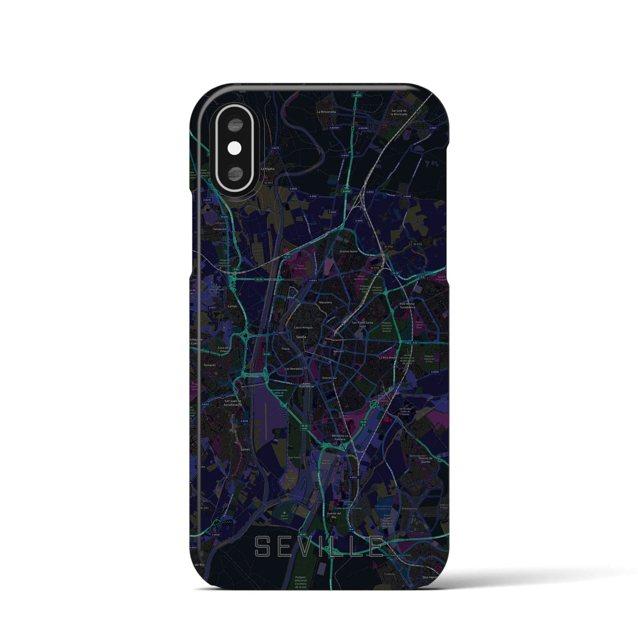 【セビリア(スペイン)】地図柄iPhoneケース(バックカバータイプ)