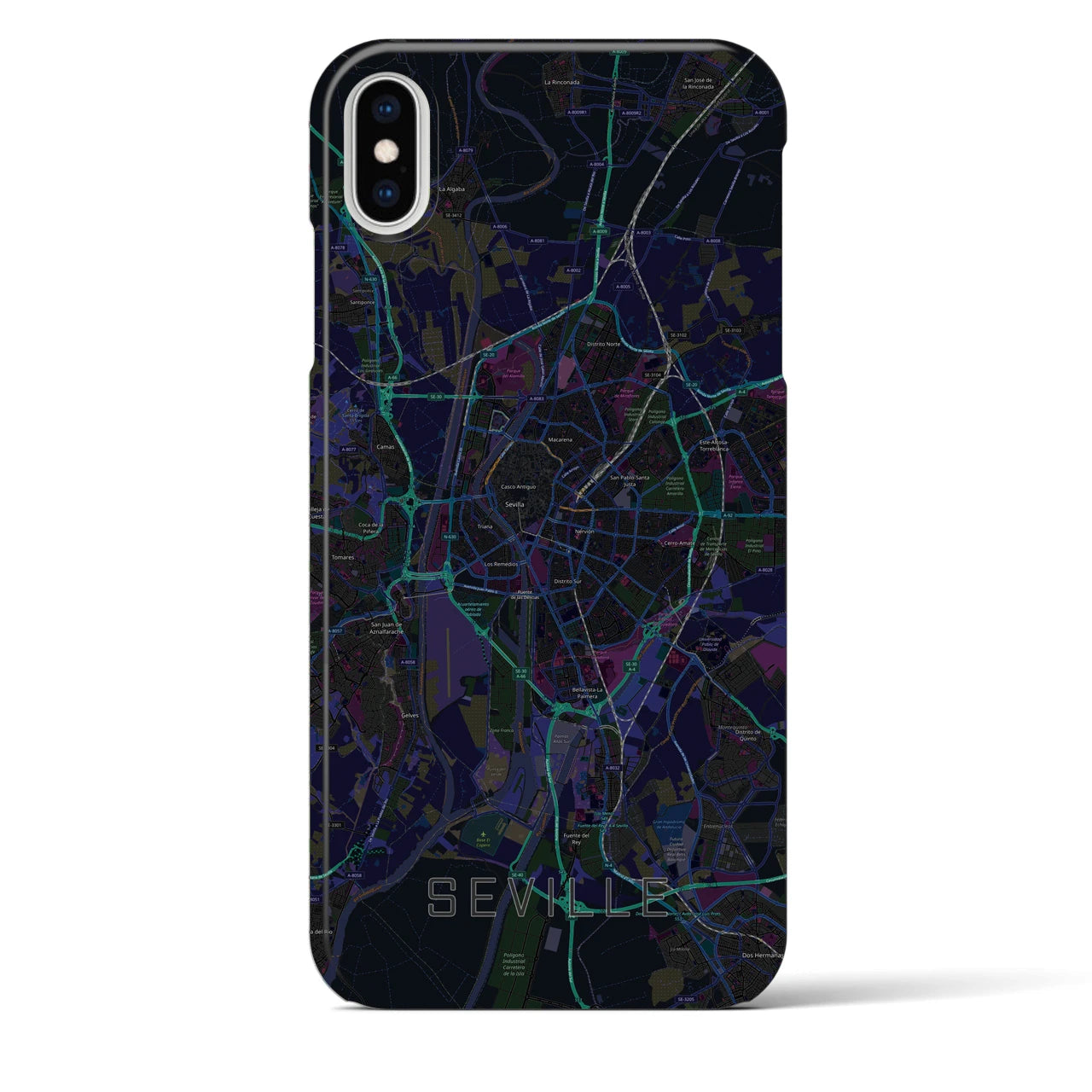 【セビリア(スペイン)】地図柄iPhoneケース(バックカバータイプ)