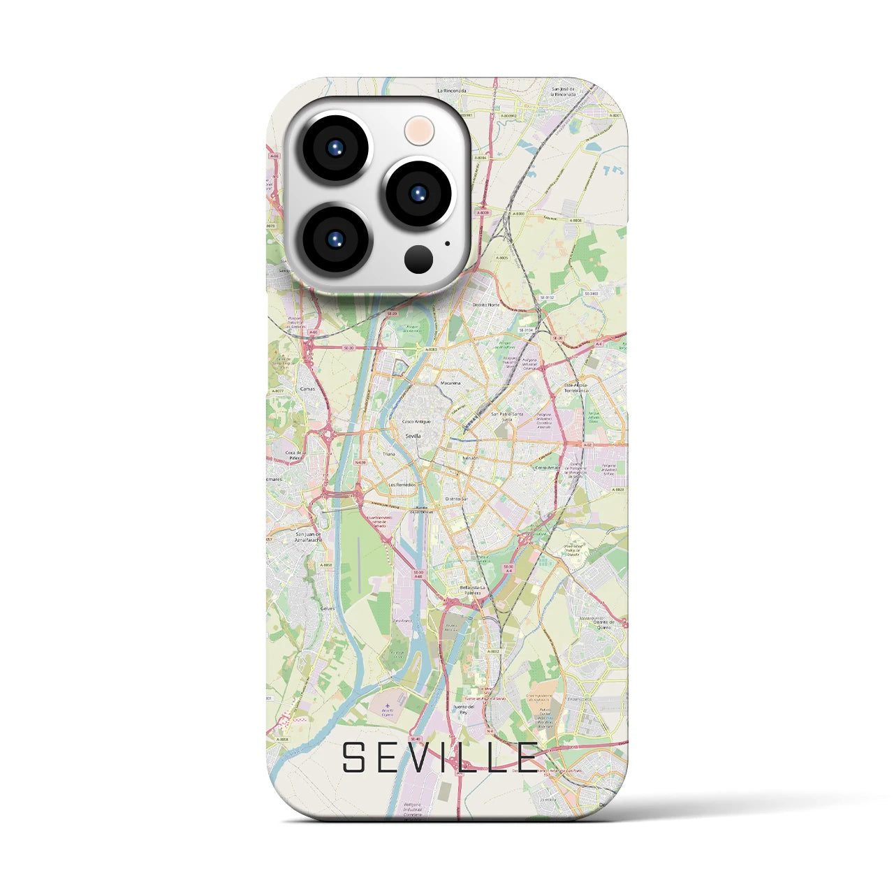 【セビリア(スペイン)】地図柄iPhoneケース(バックカバータイプ)