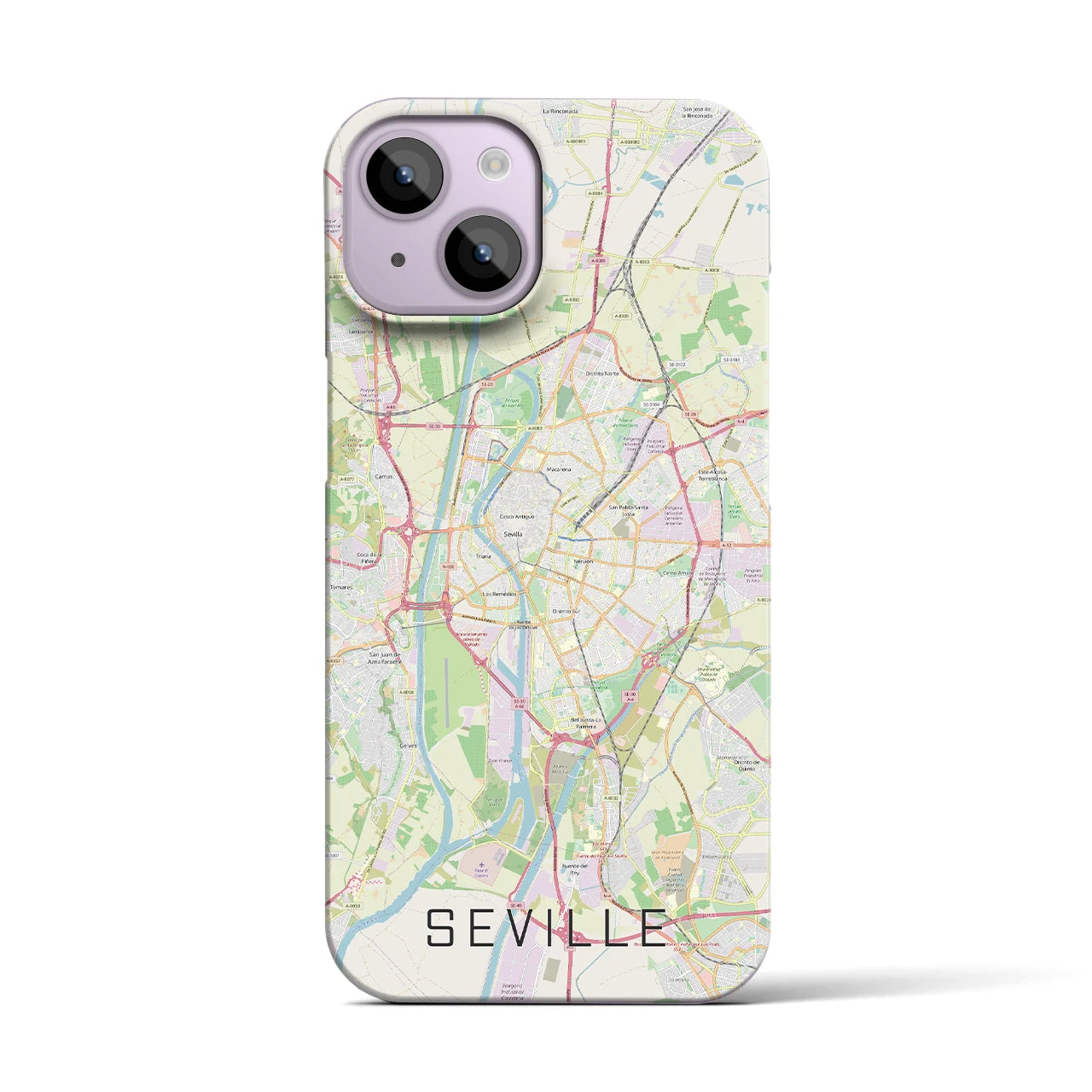 【セビリア(スペイン)】地図柄iPhoneケース(バックカバータイプ)