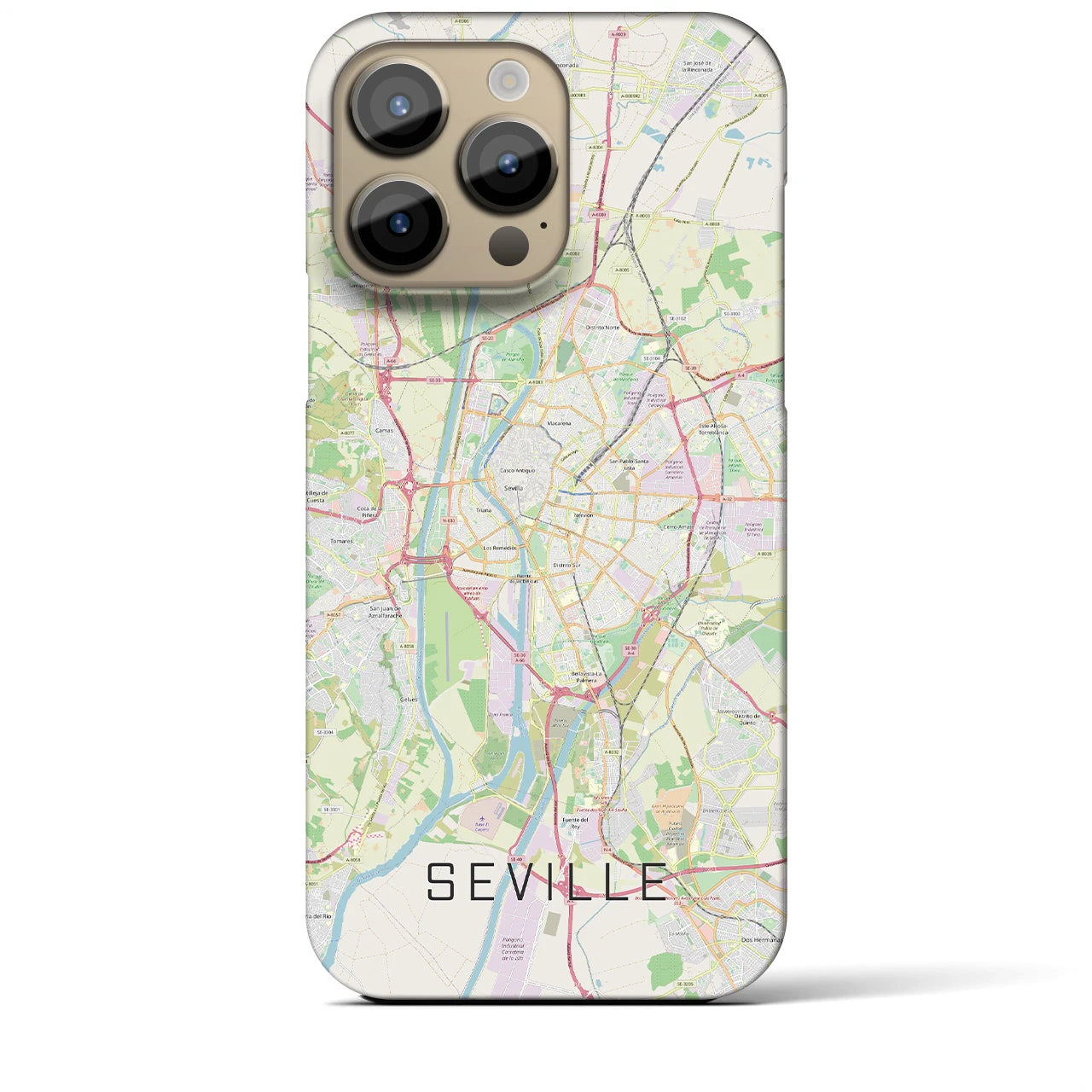 【セビリア(スペイン)】地図柄iPhoneケース(バックカバータイプ)