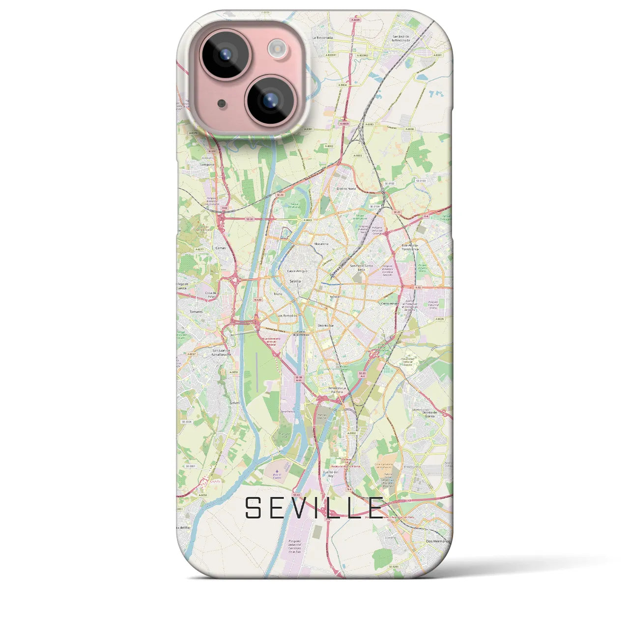 【セビリア(スペイン)】地図柄iPhoneケース(バックカバータイプ)