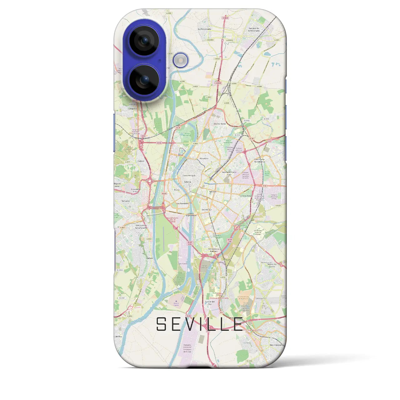 【セビリア(スペイン)】地図柄iPhoneケース(バックカバータイプ)ナチュラル・iPhone 16 Pro Max 用