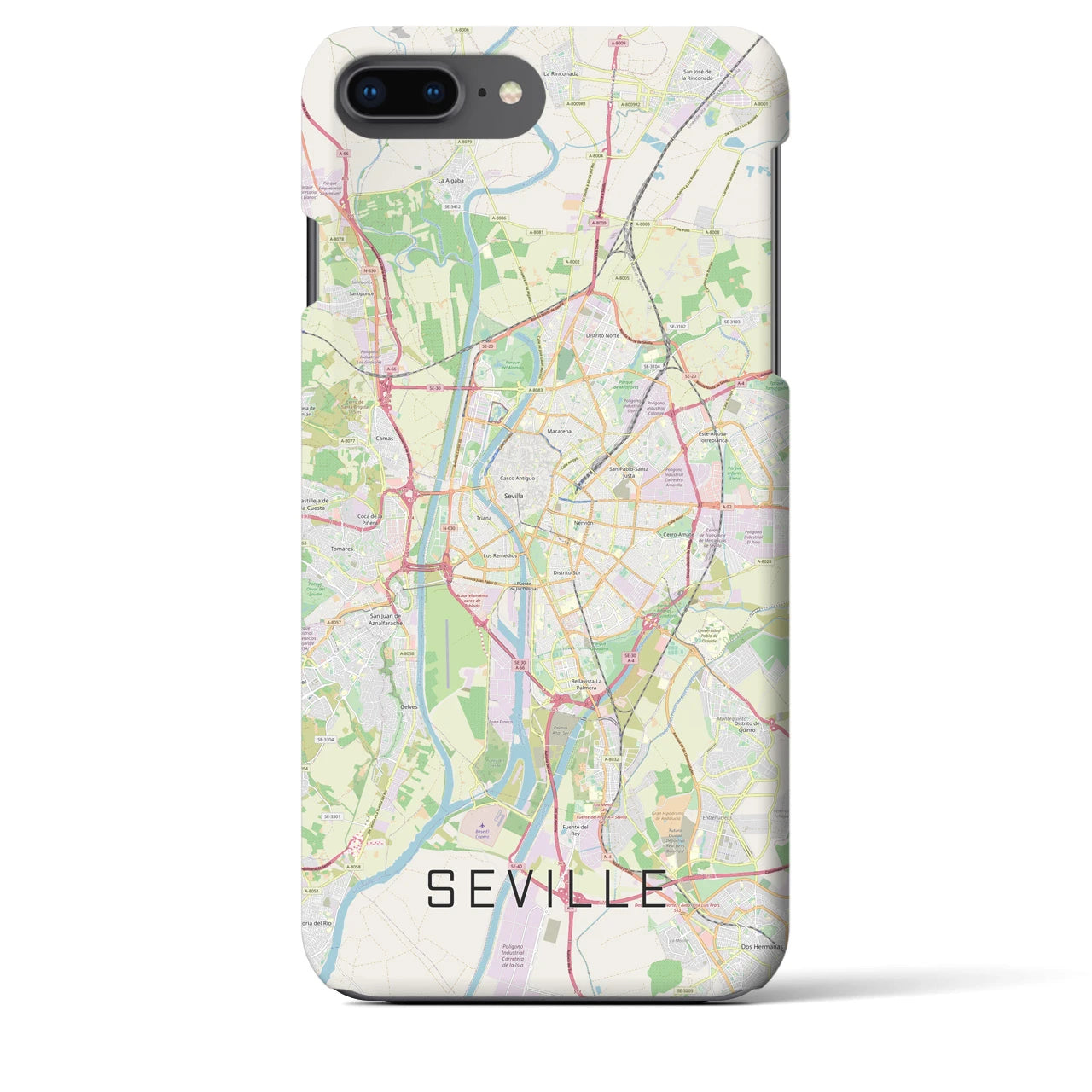 【セビリア(スペイン)】地図柄iPhoneケース(バックカバータイプ)