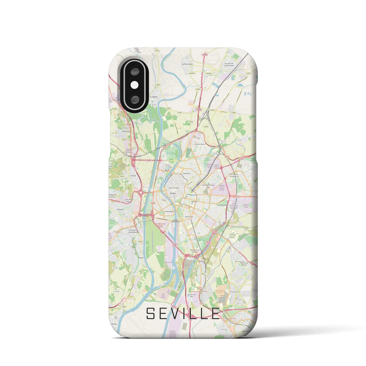 【セビリア(スペイン)】地図柄iPhoneケース(バックカバータイプ)
