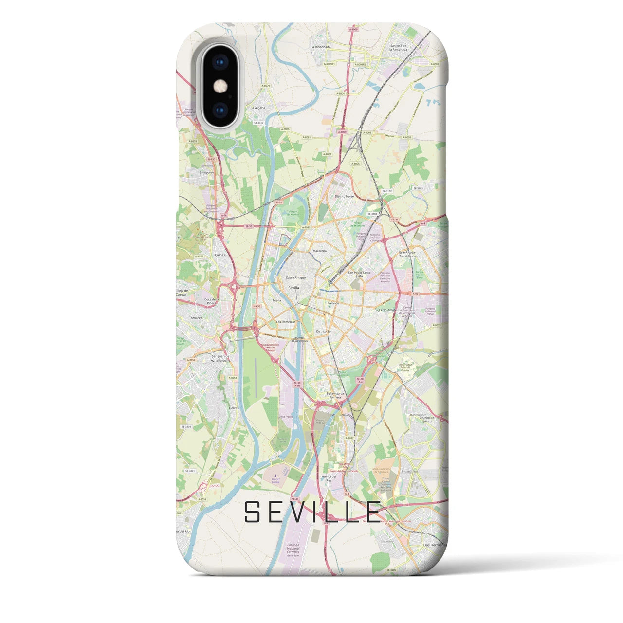 【セビリア(スペイン)】地図柄iPhoneケース(バックカバータイプ)