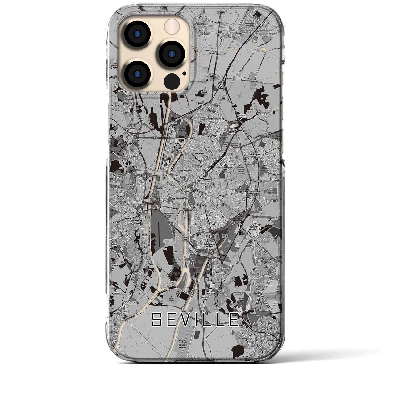 【セビリア(スペイン)】地図柄iPhoneケース(クリアタイプ)