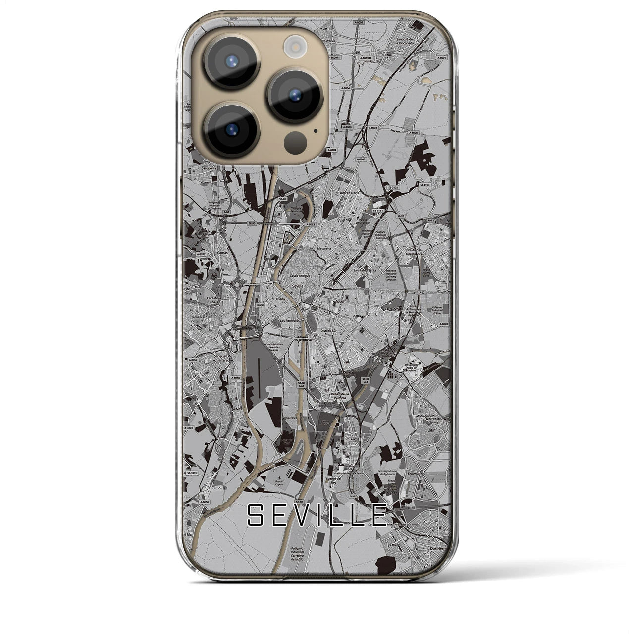 【セビリア(スペイン)】地図柄iPhoneケース(クリアタイプ)