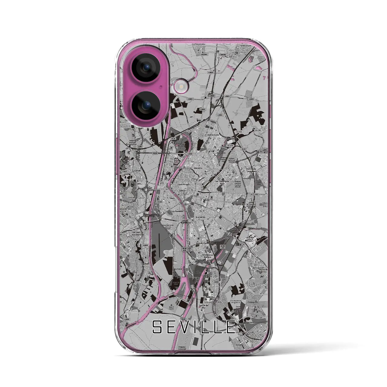 【セビリア(スペイン)】地図柄iPhoneケース(クリアタイプ)