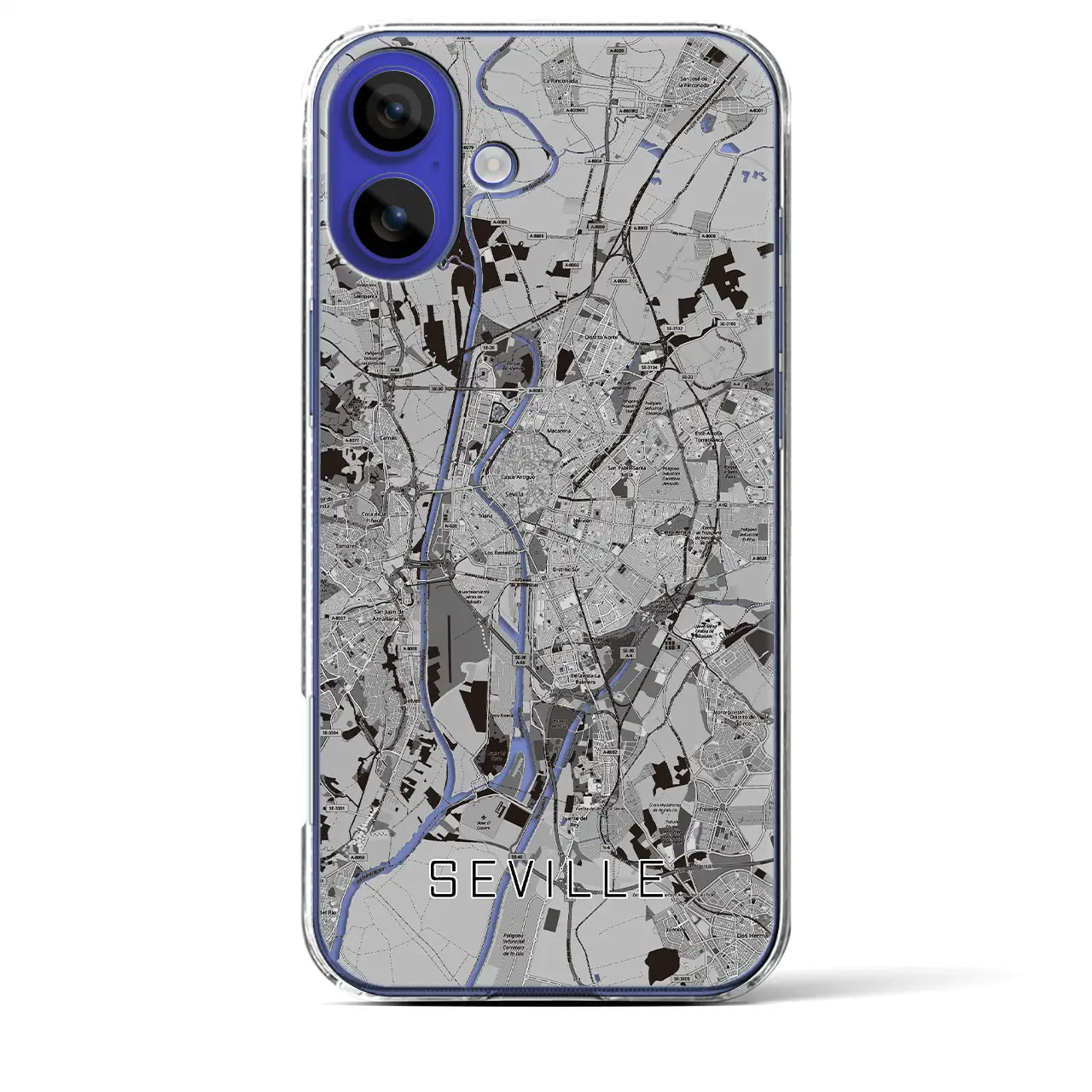 【セビリア(スペイン)】地図柄iPhoneケース(クリアタイプ)