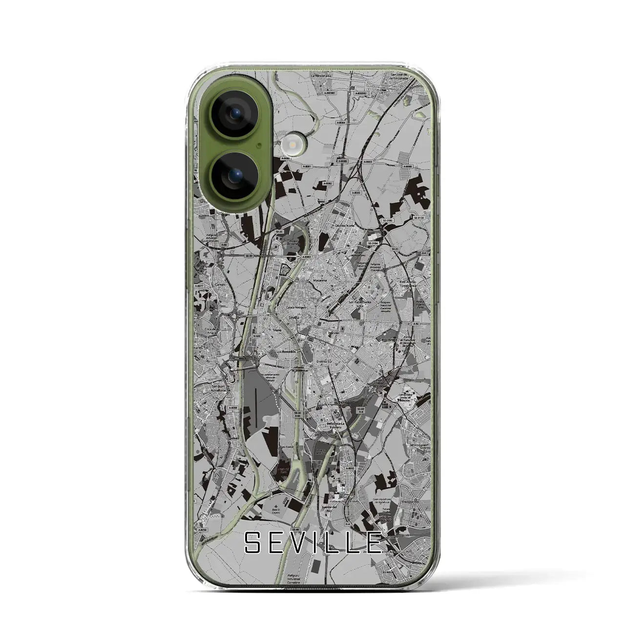 【セビリア(スペイン)】地図柄iPhoneケース(クリアタイプ)