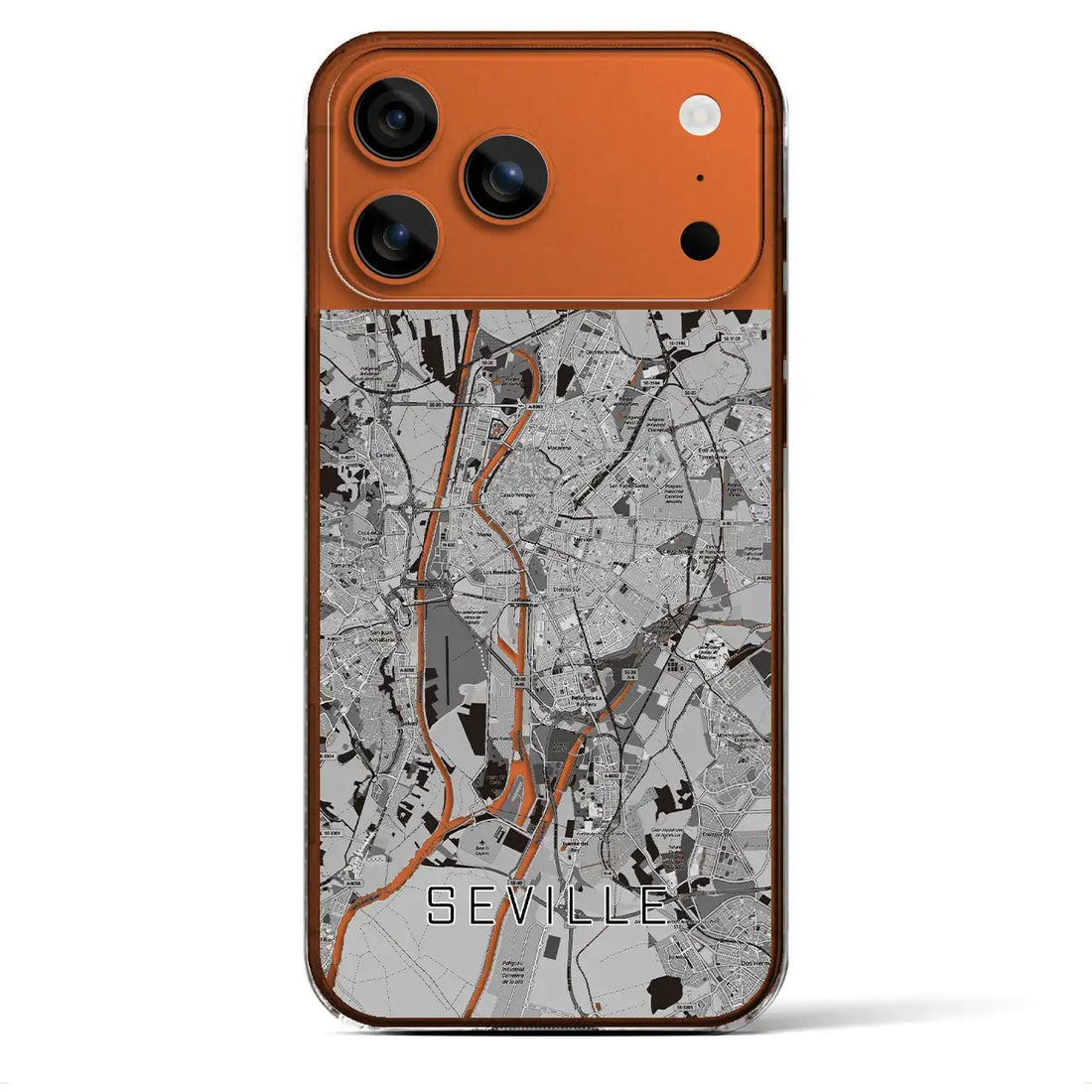 【セビリア(スペイン)】地図柄iPhoneケース(クリアタイプ)