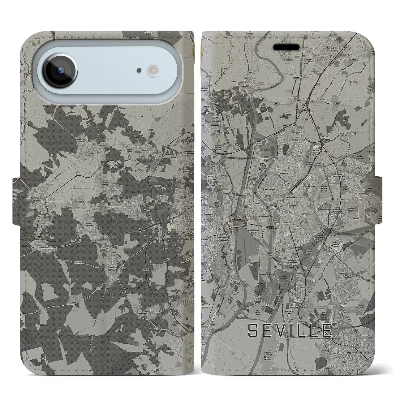 【セビリア(スペイン)】地図柄iPhoneケース(手帳タイプ)