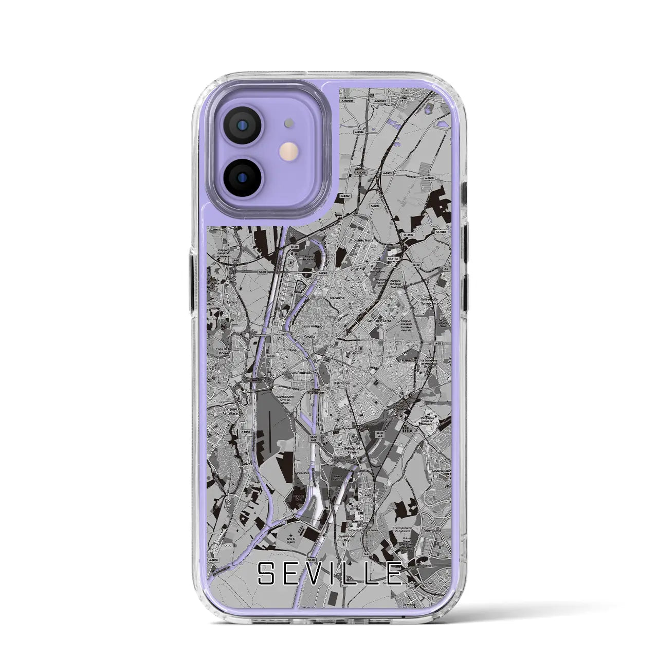 【セビリア(スペイン)】地図柄iPhoneケース(MagSafeタイプ)
