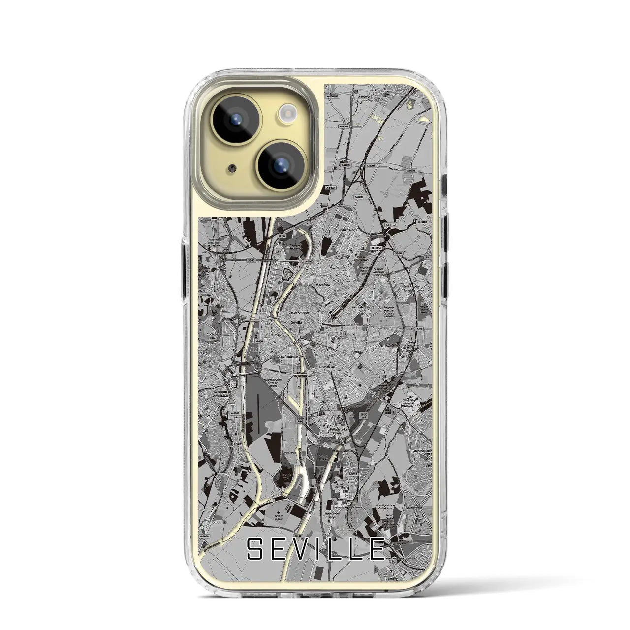 【セビリア(スペイン)】地図柄iPhoneケース(MagSafeタイプ)