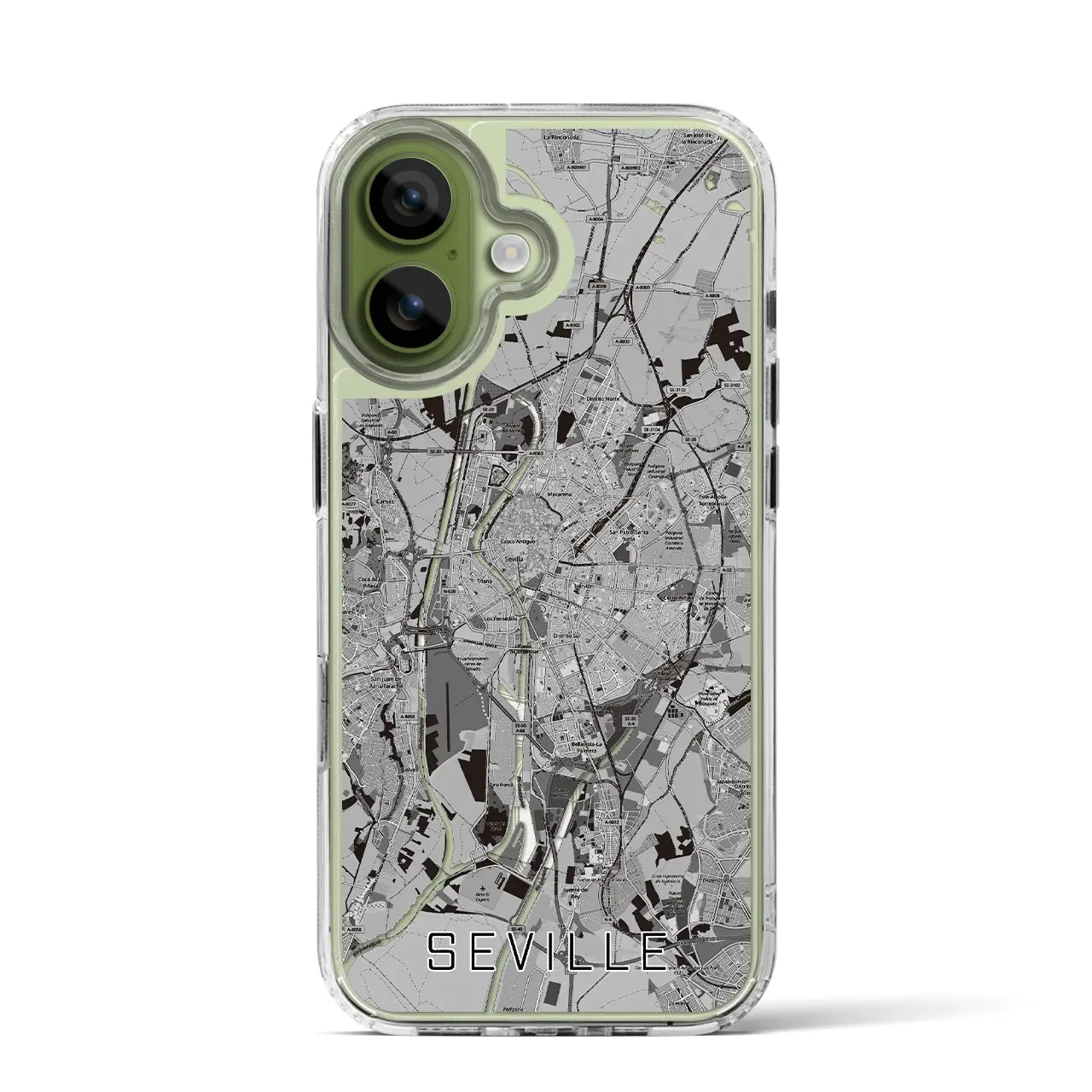 【セビリア(スペイン)】地図柄iPhoneケース(MagSafeタイプ)