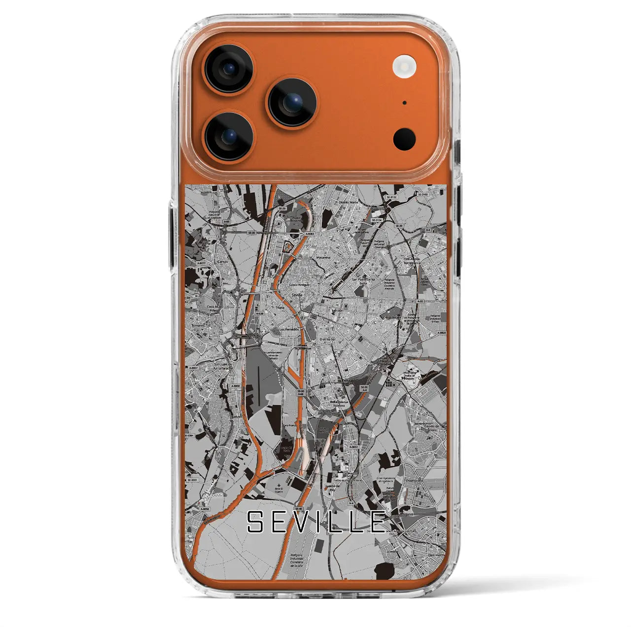 【セビリア(スペイン)】地図柄iPhoneケース(MagSafeタイプ)