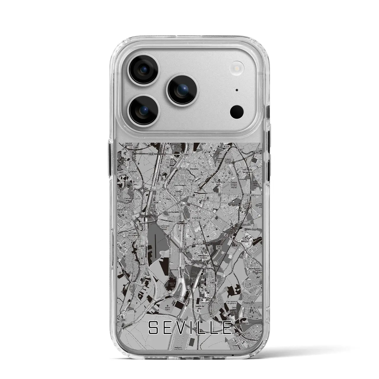 【セビリア(スペイン)】地図柄iPhoneケース(MagSafeタイプ)