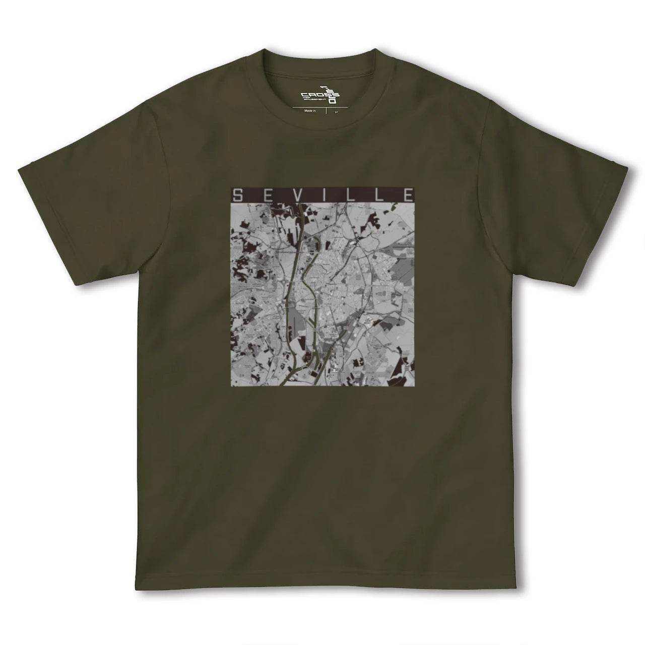 【セビリア(スペイン)】地図柄ヘビーウェイトTシャツ