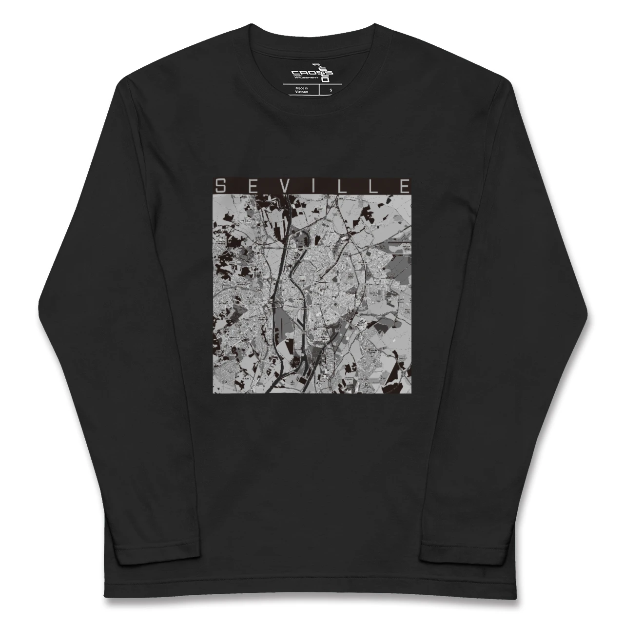 【セビリア(スペイン)】地図柄ロングスリーブTシャツ
