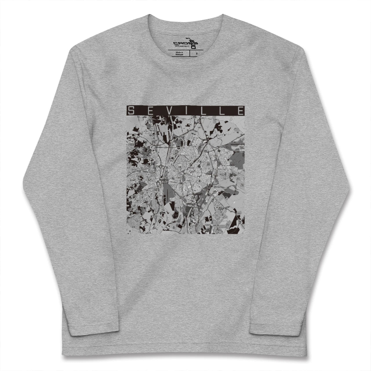 【セビリア(スペイン)】地図柄ロングスリーブTシャツ