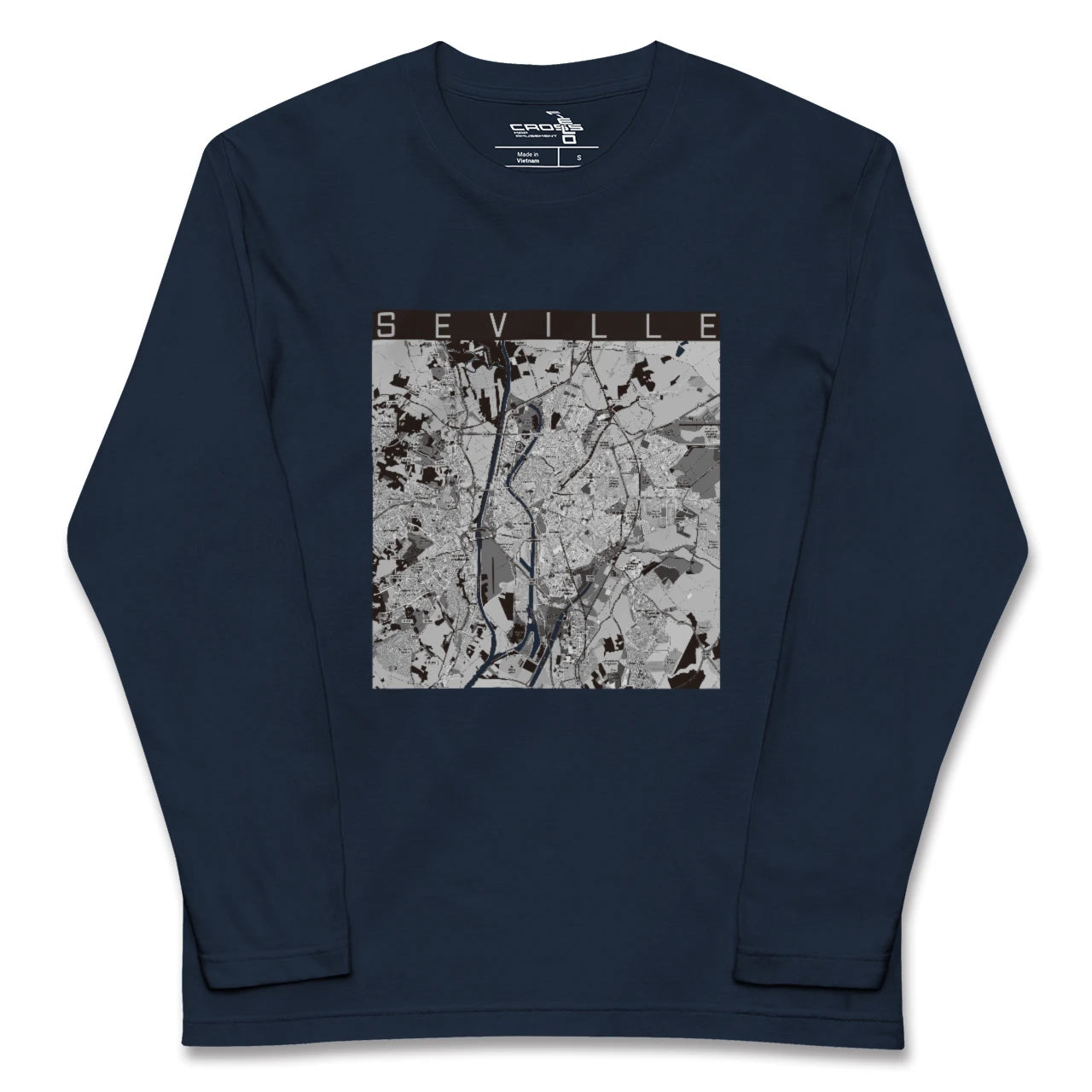 【セビリア(スペイン)】地図柄ロングスリーブTシャツ