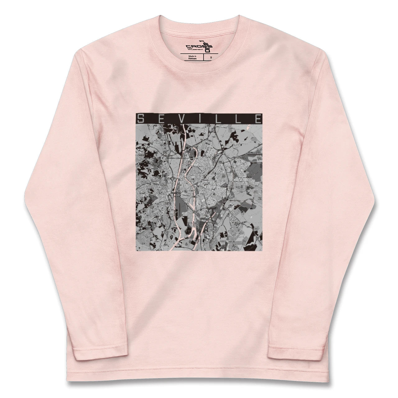 【セビリア(スペイン)】地図柄ロングスリーブTシャツ