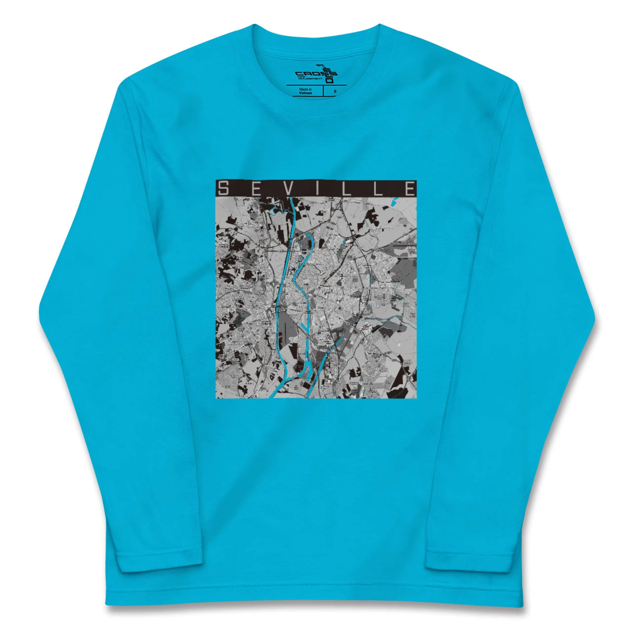 【セビリア(スペイン)】地図柄ロングスリーブTシャツ
