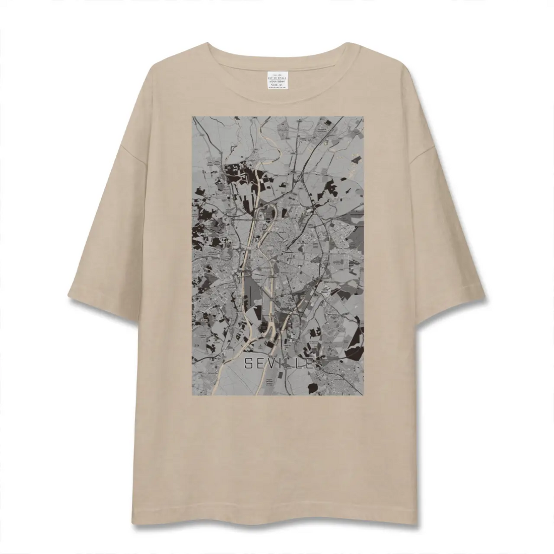 【セビリア(スペイン)】地図柄ビッグシルエットTシャツ