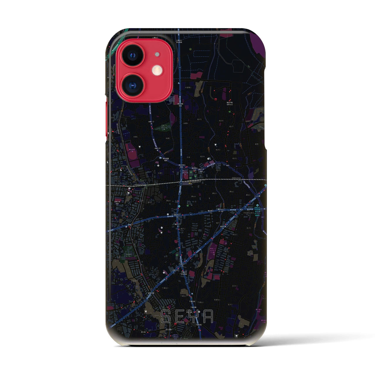 【瀬谷(神奈川県)】地図柄iPhoneケース(バックカバータイプ)