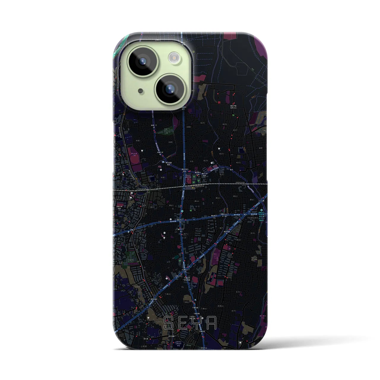 【瀬谷(神奈川県)】地図柄iPhoneケース(バックカバータイプ)