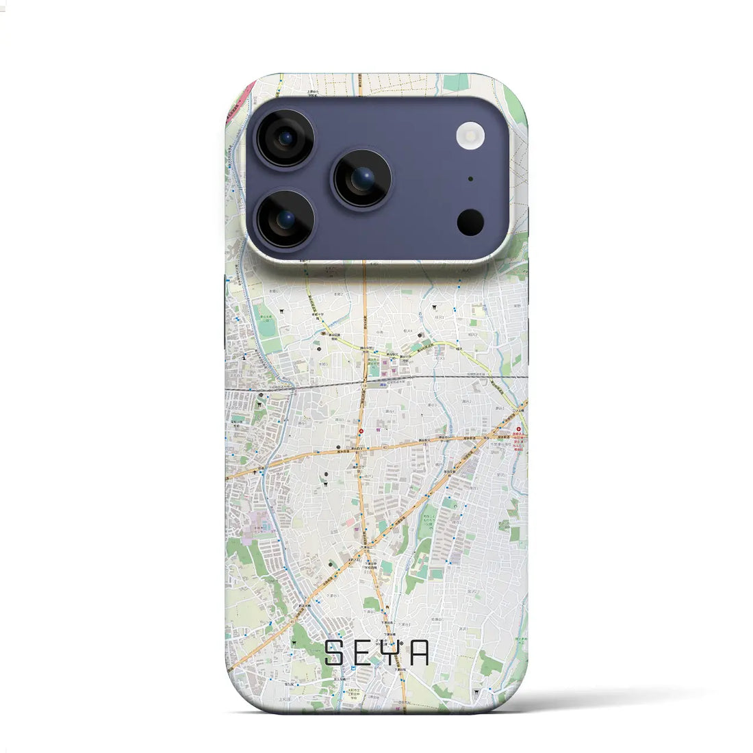 【瀬谷(神奈川県)】地図柄iPhoneケース(バックカバータイプ)ブラック・iPhone 17 Pro Max 用