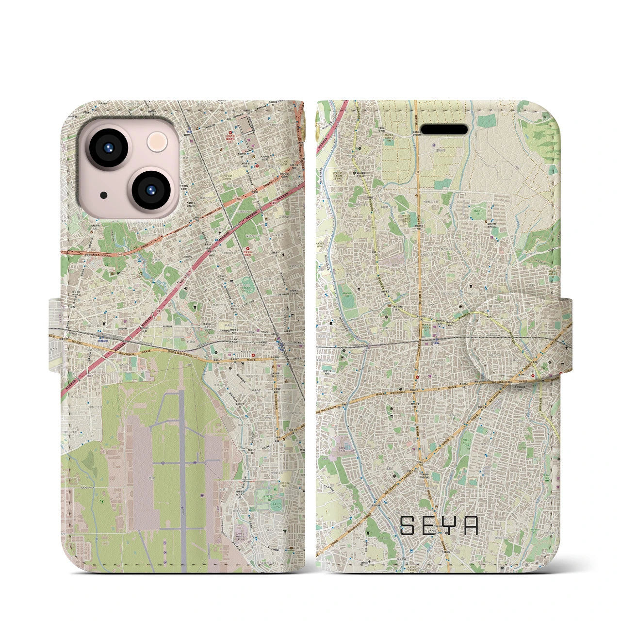 【瀬谷(神奈川県)】地図柄iPhoneケース(手帳タイプ)