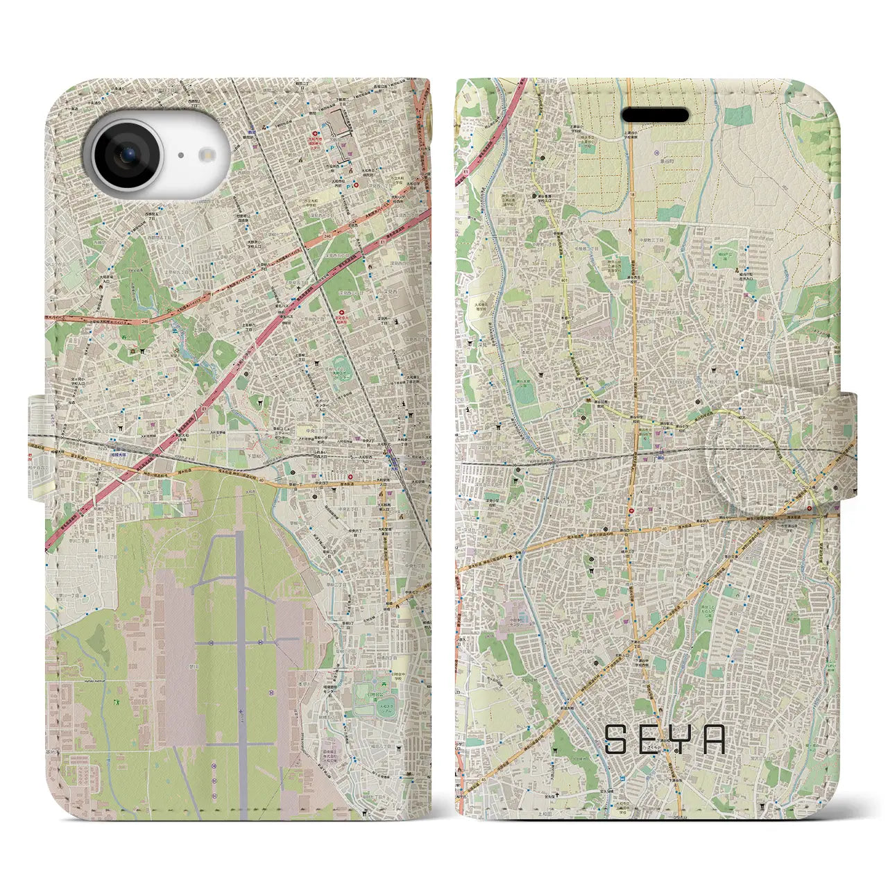 【瀬谷(神奈川県)】地図柄iPhoneケース(手帳タイプ)