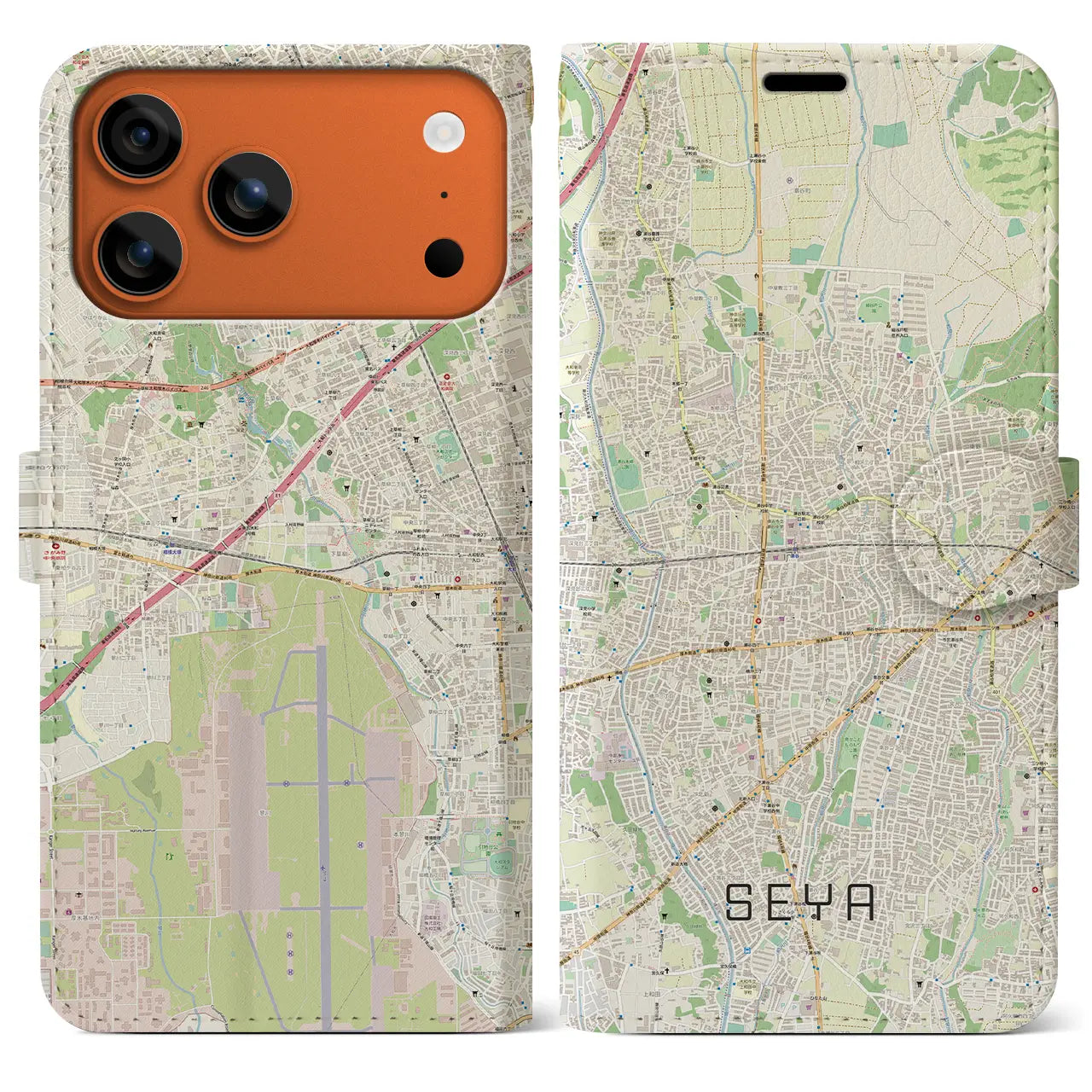 【瀬谷(神奈川県)】地図柄iPhoneケース(手帳タイプ)