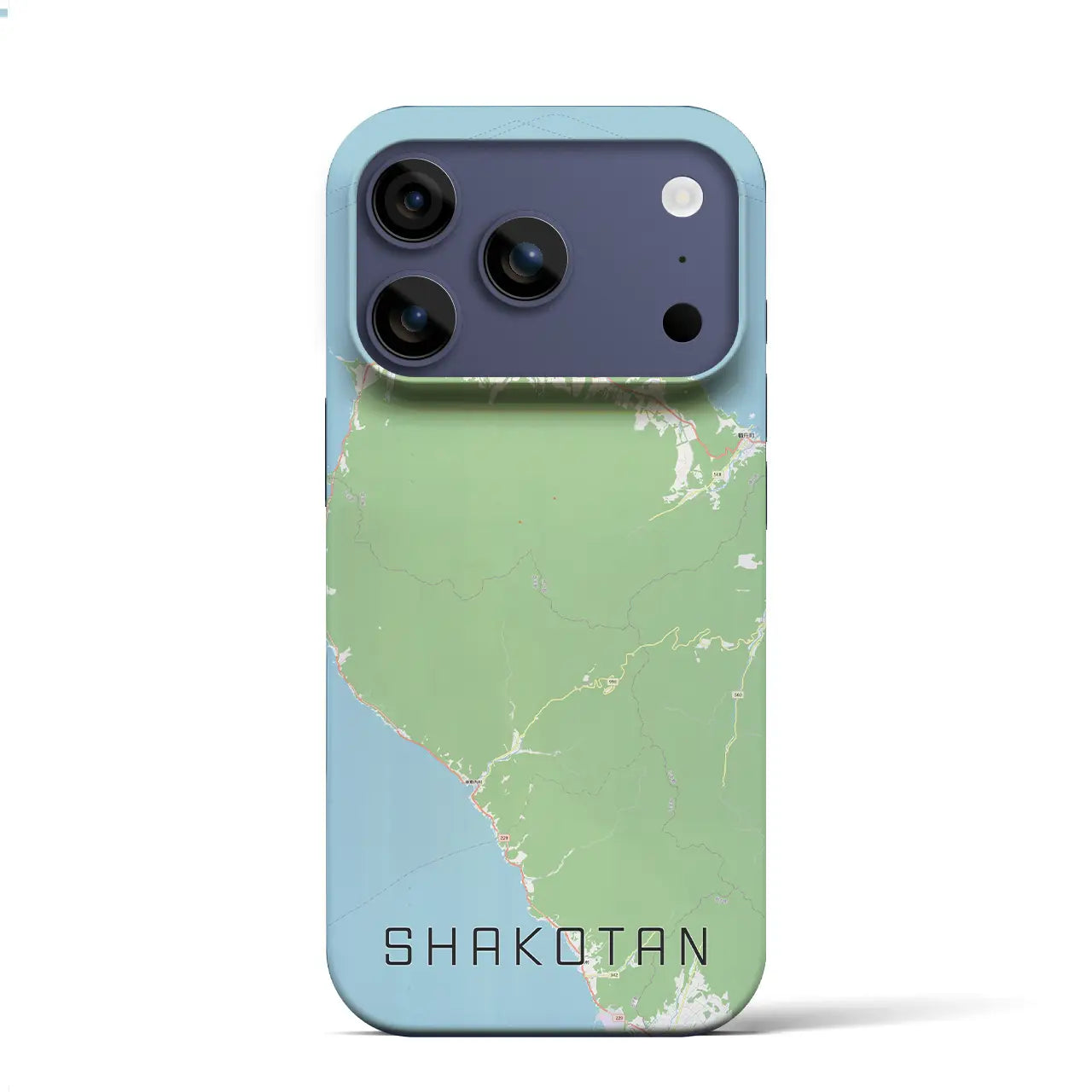 【積丹(北海道)】地図柄iPhoneケース(バックカバータイプ)ブラック・iPhone 17 Pro Max 用