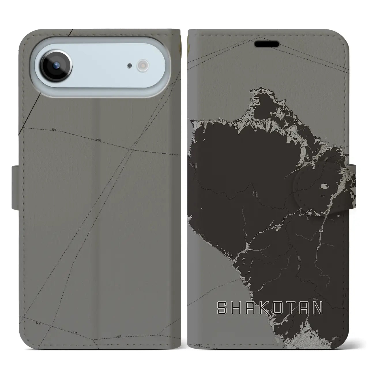 【積丹(北海道)】地図柄iPhoneケース(手帳タイプ)
