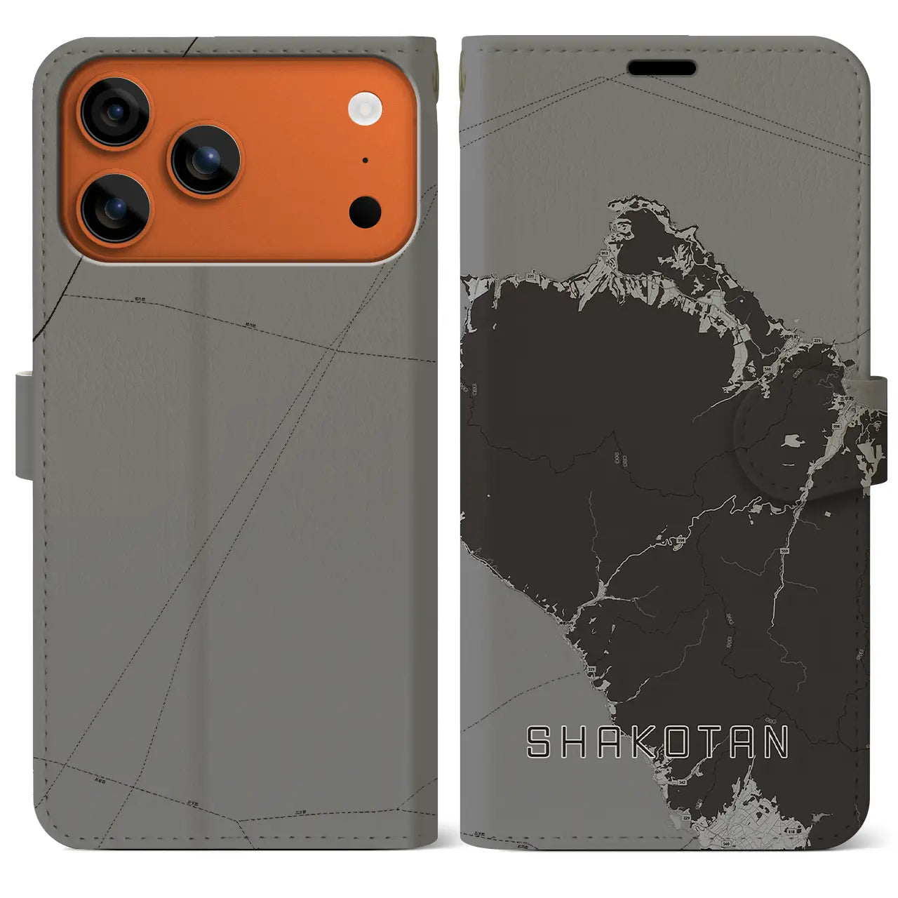 【積丹(北海道)】地図柄iPhoneケース(手帳タイプ)