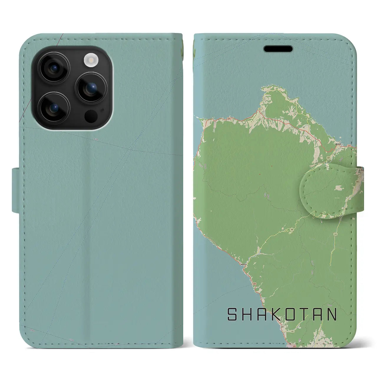 【積丹(北海道)】地図柄iPhoneケース(手帳タイプ)ナチュラル・iPhone 16 用